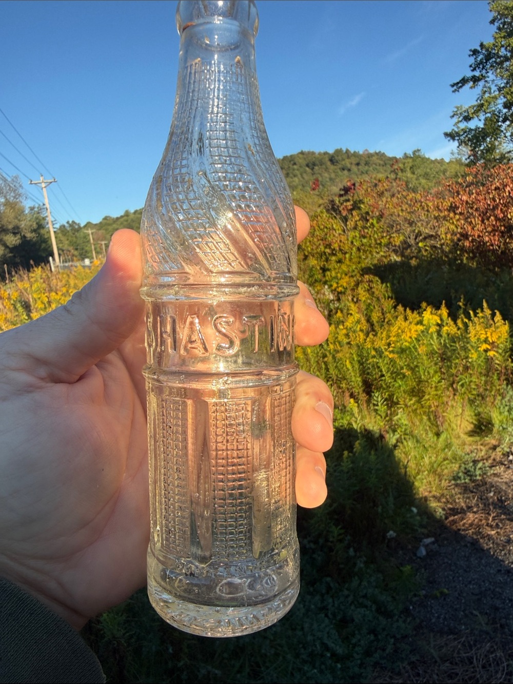 Clear Embossed Decorative Glass Bottle - Classic Clear